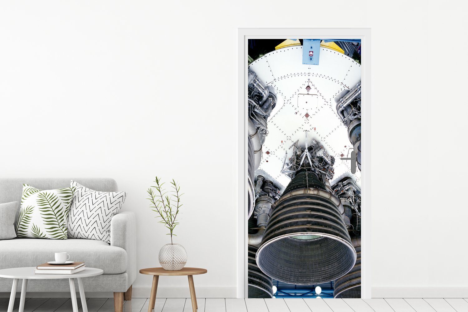 MuchoWow St), Unterseite einer bedruckt, Türaufkleber, Raumfähre, Die Tür, für Türtapete Matt, Fototapete (1 75x205 cm