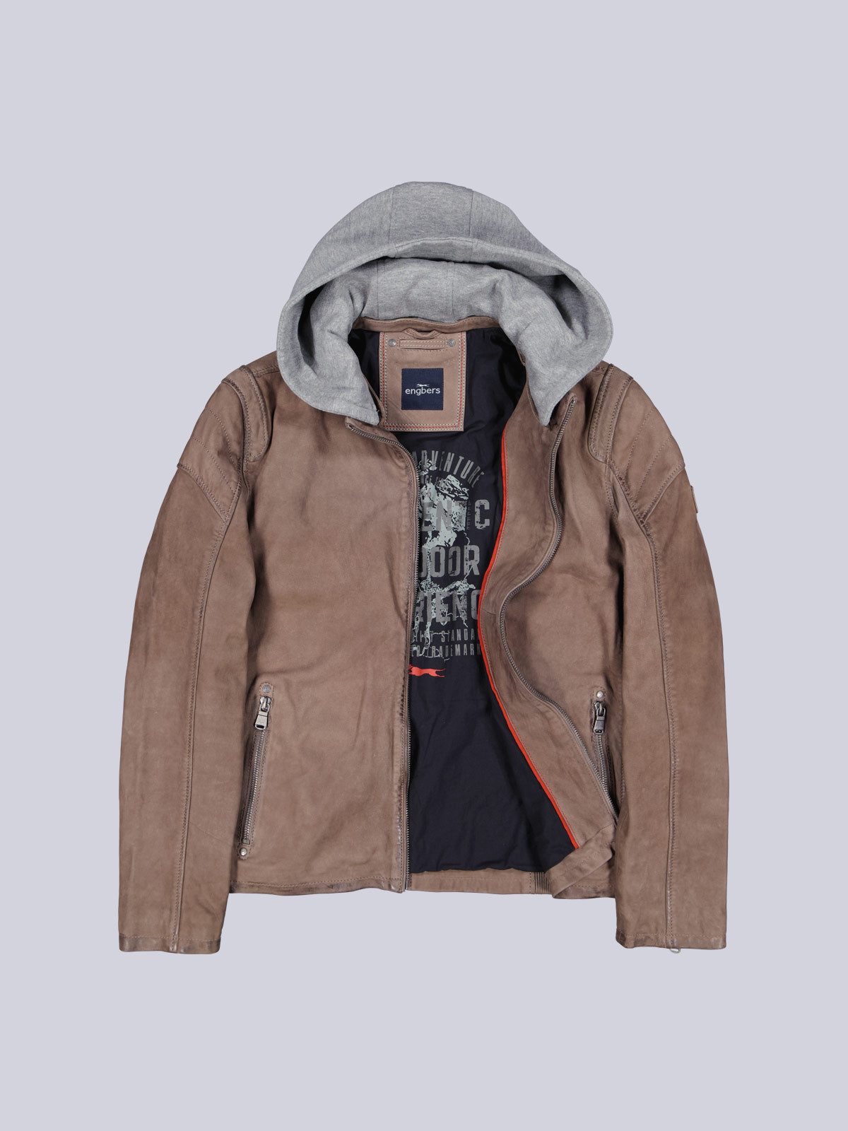 Lederjacke Herren Lederjacke mit heraustrennbarer Blende, Hellbraun