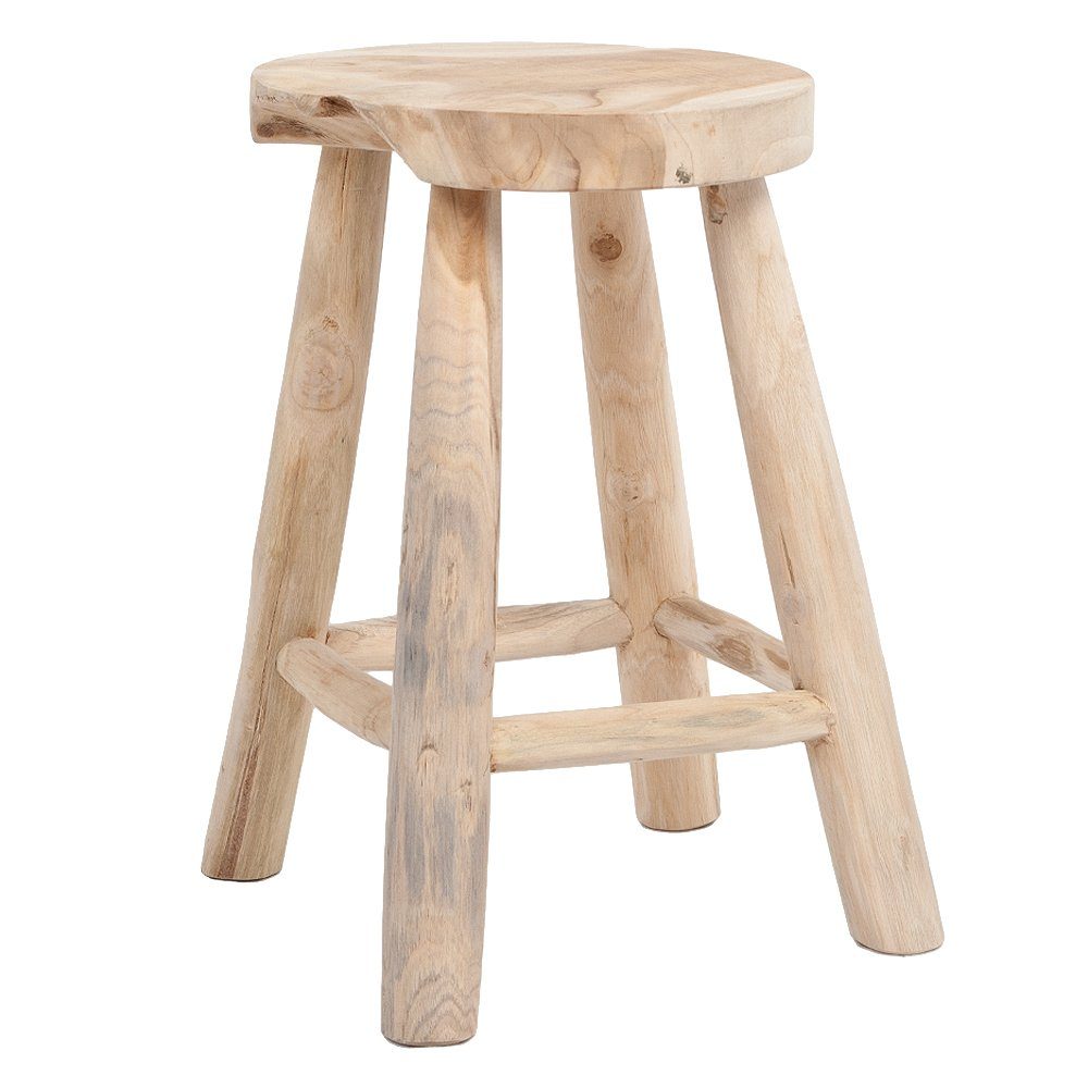 LebensWohnArt Sitzhocker Teak Hocker PUTARAN Natural