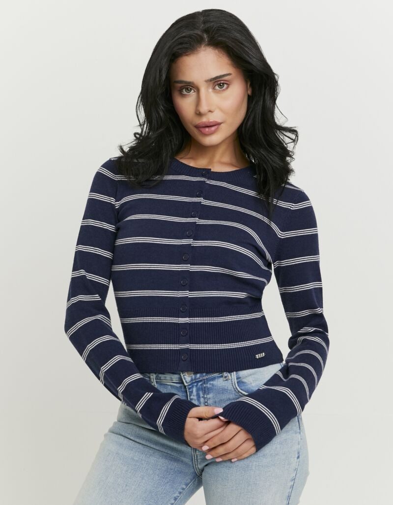 Tally Weijl Strickjacke SCAVIFRANKI Materialmix, Basic, kürzer geschnitten