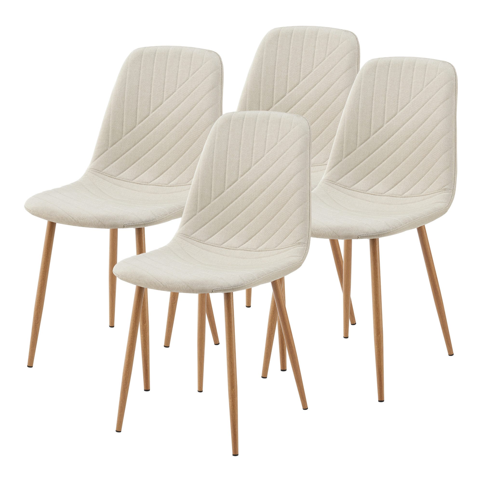 en.casa Esszimmerstuhl, »Köfering« 4er Set Beige günstig online kaufen
