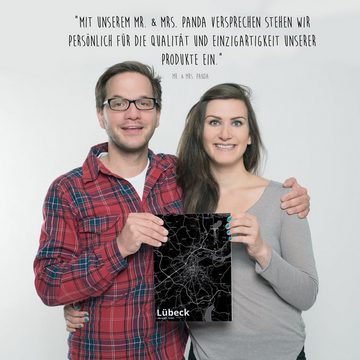 Mr. & Mrs. Panda Poster DIN A4 Lübeck - Geschenk, Kinderposter, Stadt, Dorf, Kunstdruck, Wand, Stadt Black (1 St)