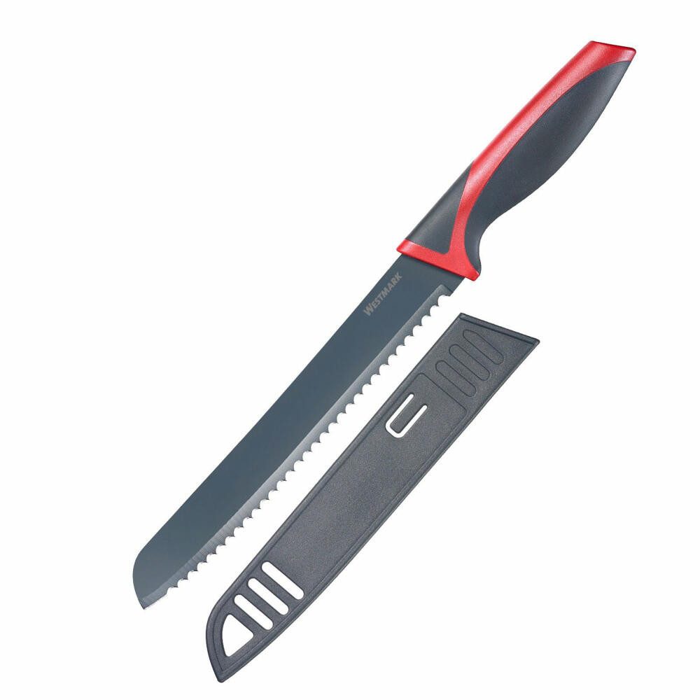 WESTMARK Brotmesser mit langer Wellenschliff-Klinge, Klingenlänge: 20 cm, mit Klingenschut, rostfrei, langlebig, solide