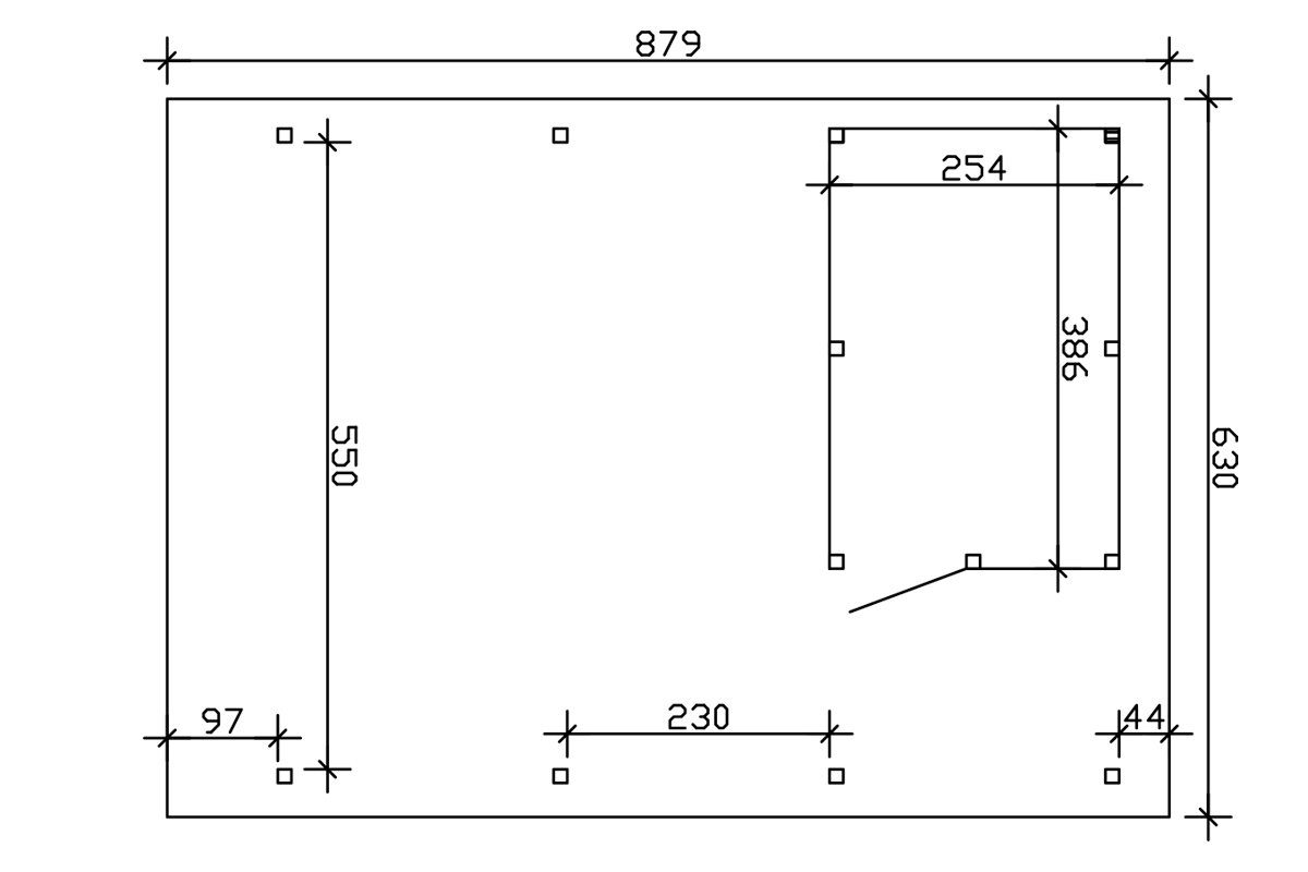 Skanholz Doppelcarport Wendland, BxT: Einfahrtshöhe 630x879 216 cm, braun cm