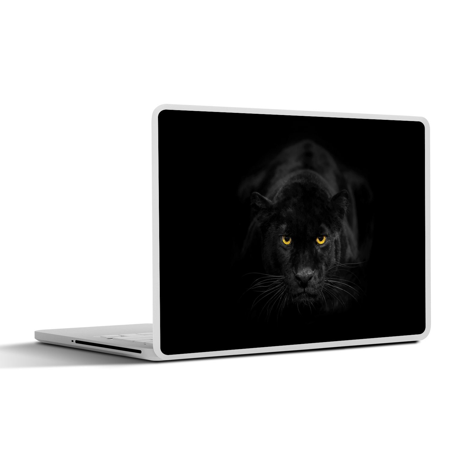 MuchoWow Laptop-Aufkleber Panther - Tiere - Schwarz - Augen, (1tlg), Laptop Folien Cover, Aufkleber, Sticker, Schutz vor Kratzern, 25x18 cm