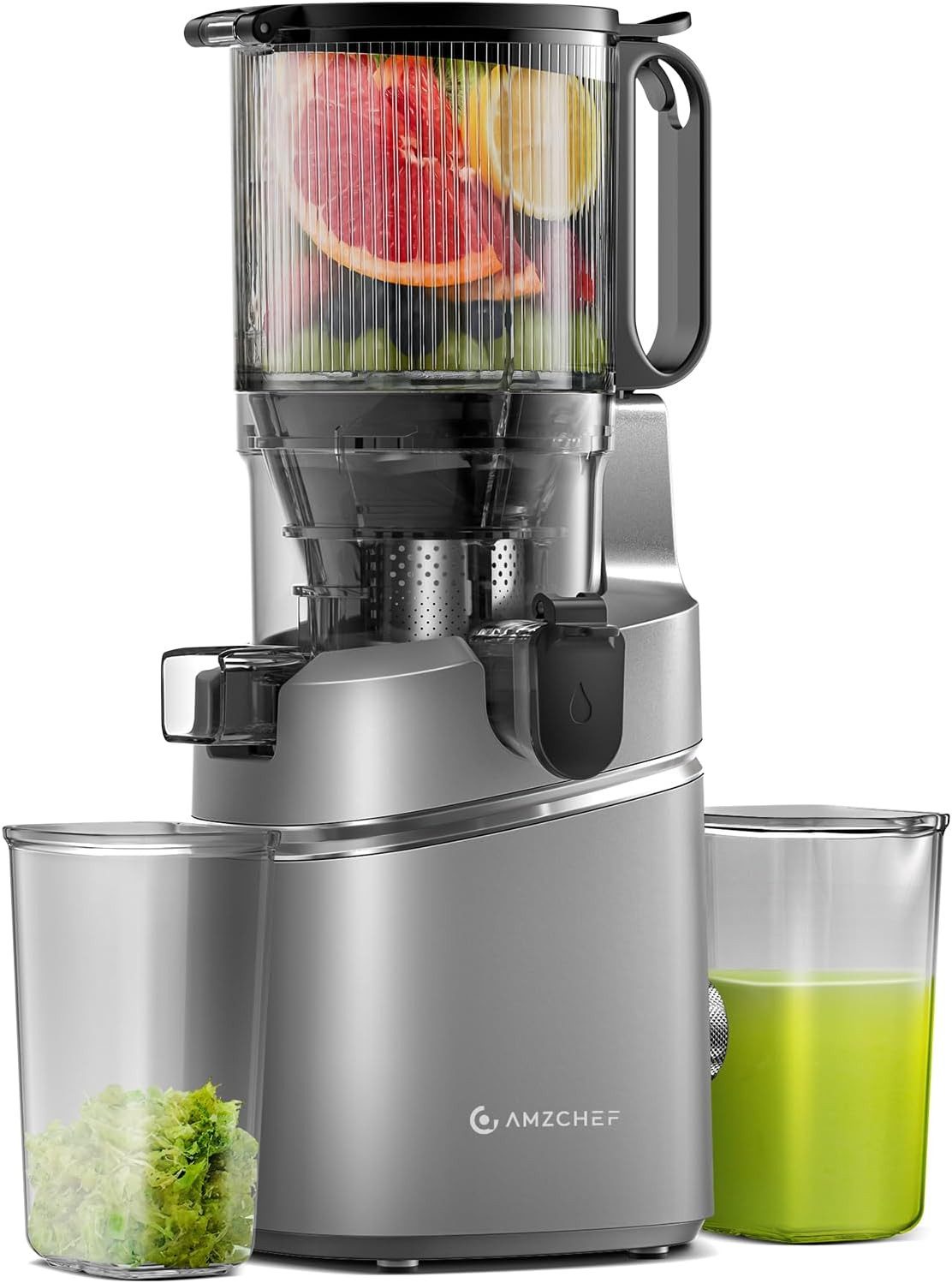 AMZCHEF Zentrifugenentsafter CE-SJ-03OT6, 250,00 W, Automatischer 1,8 Liter Obst- und Gemüsesaftpresse, 250 Watt