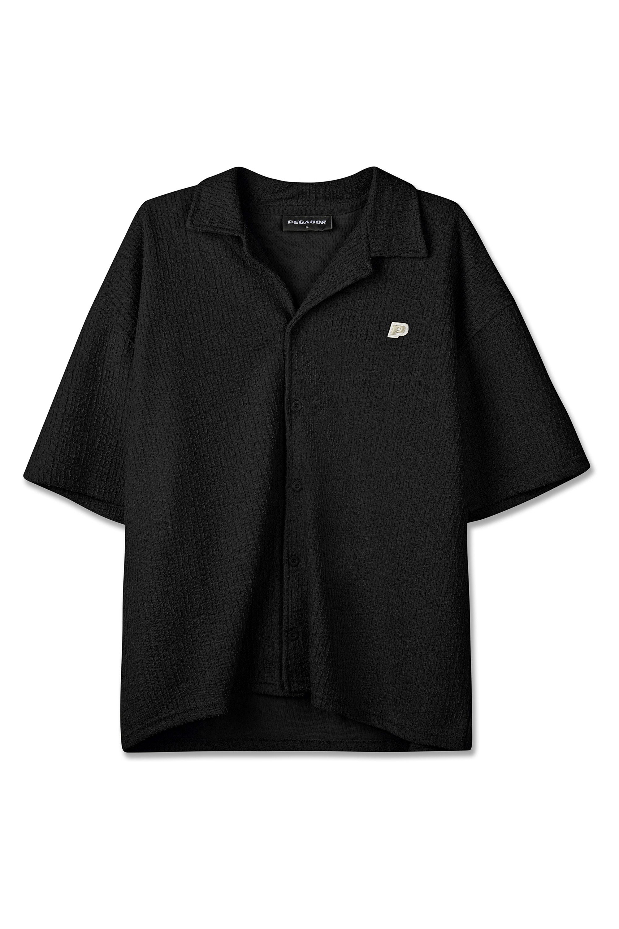 PEGADOR Kurzarmshirt Libco Structured Knit Shirt Materialmix, regular fit – Bild 4 von 5