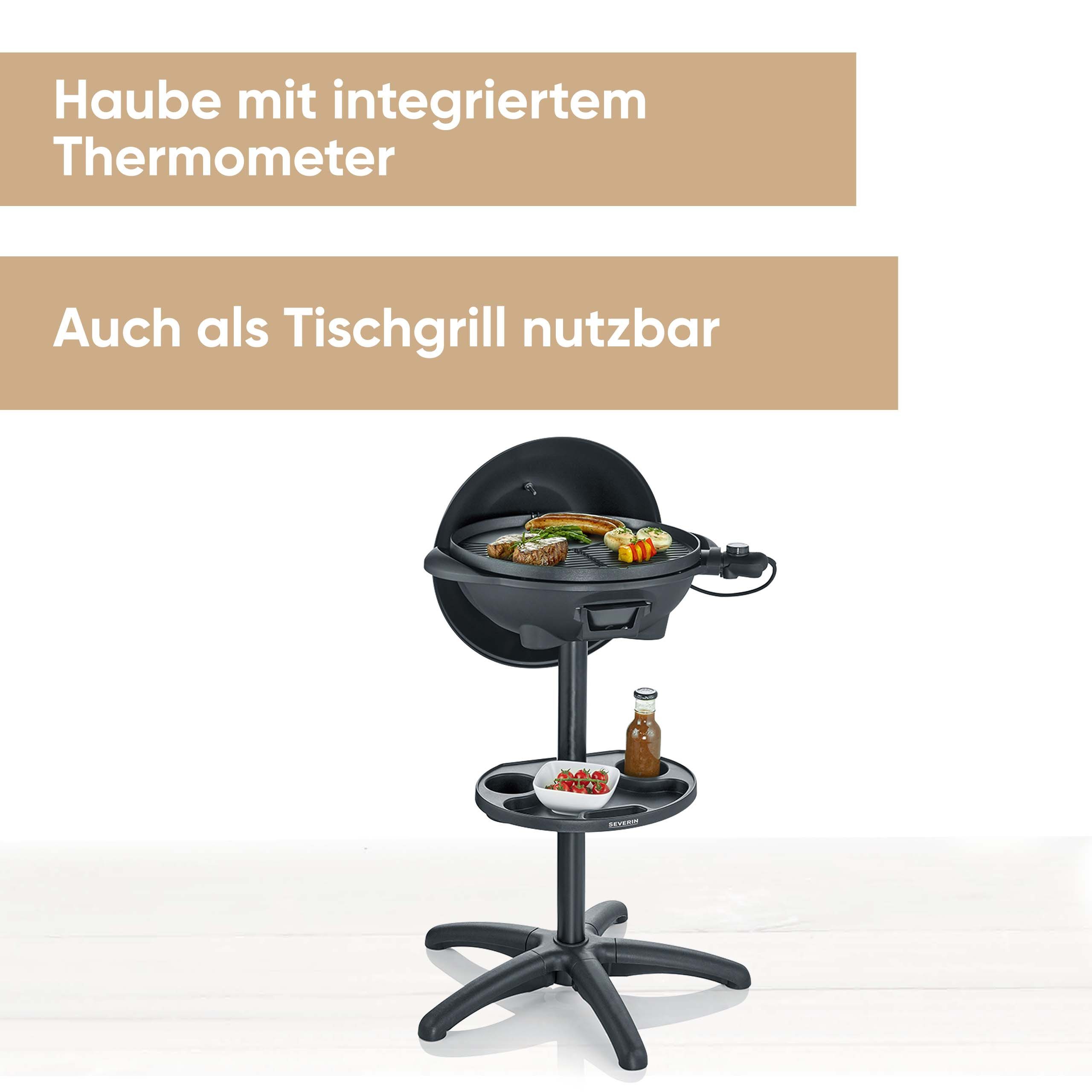 Severin Standgrill PG 8541, 2000 W, Elektrogrill mit Haube