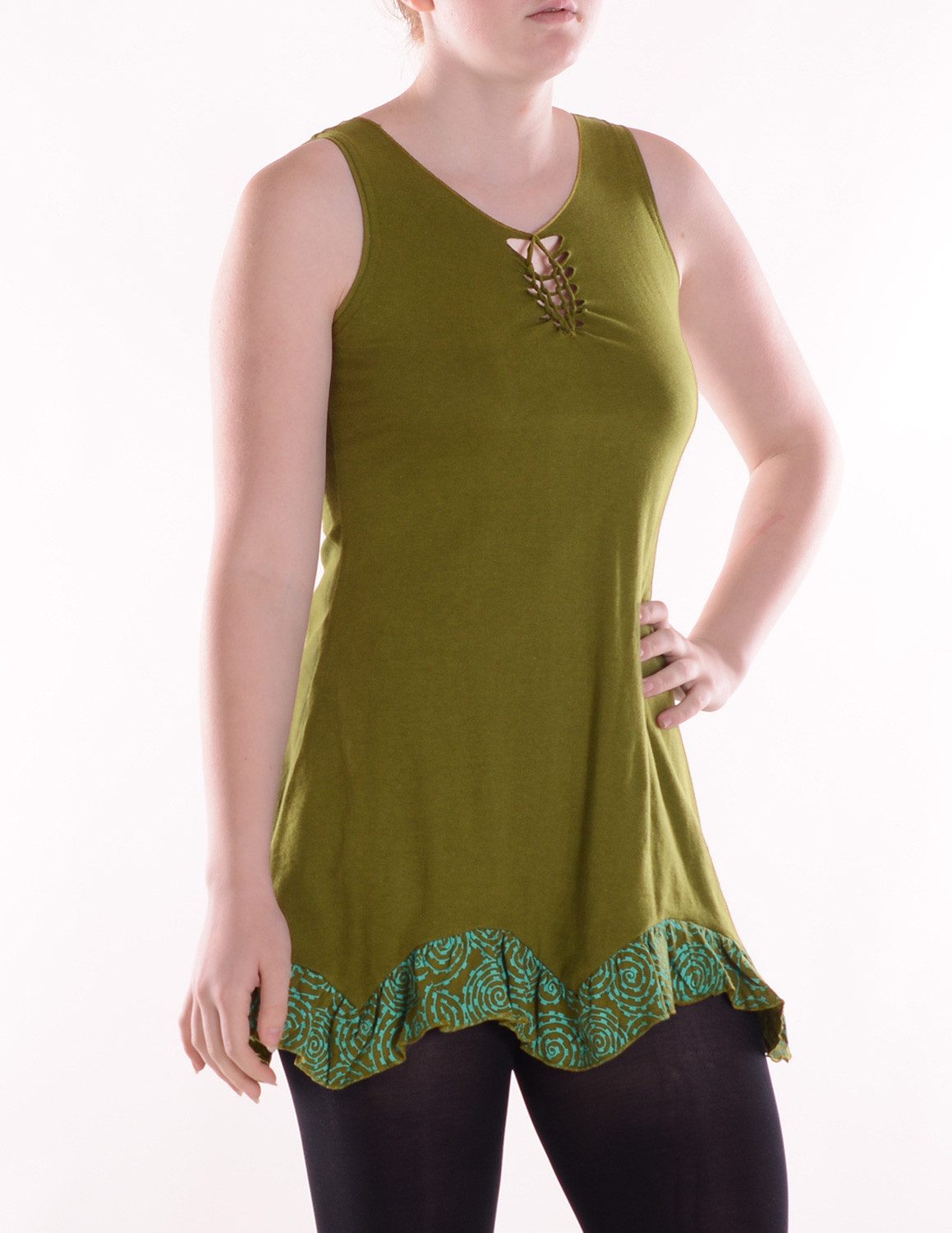 Vishes Sommerkleid Damen Mini-Kleid Tunika Baumwolle günstig online kaufen