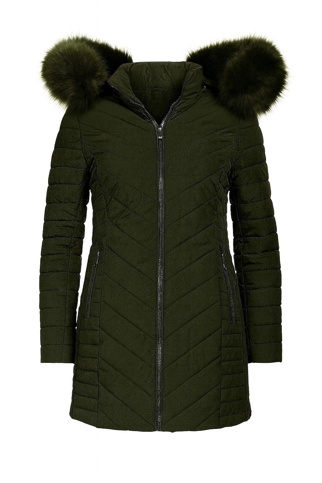 Aurela Damenmode Steppjacke Damen Outdoor Jacke mit Teddyfell - LH105 - mit Kapuze mit Teddyfell