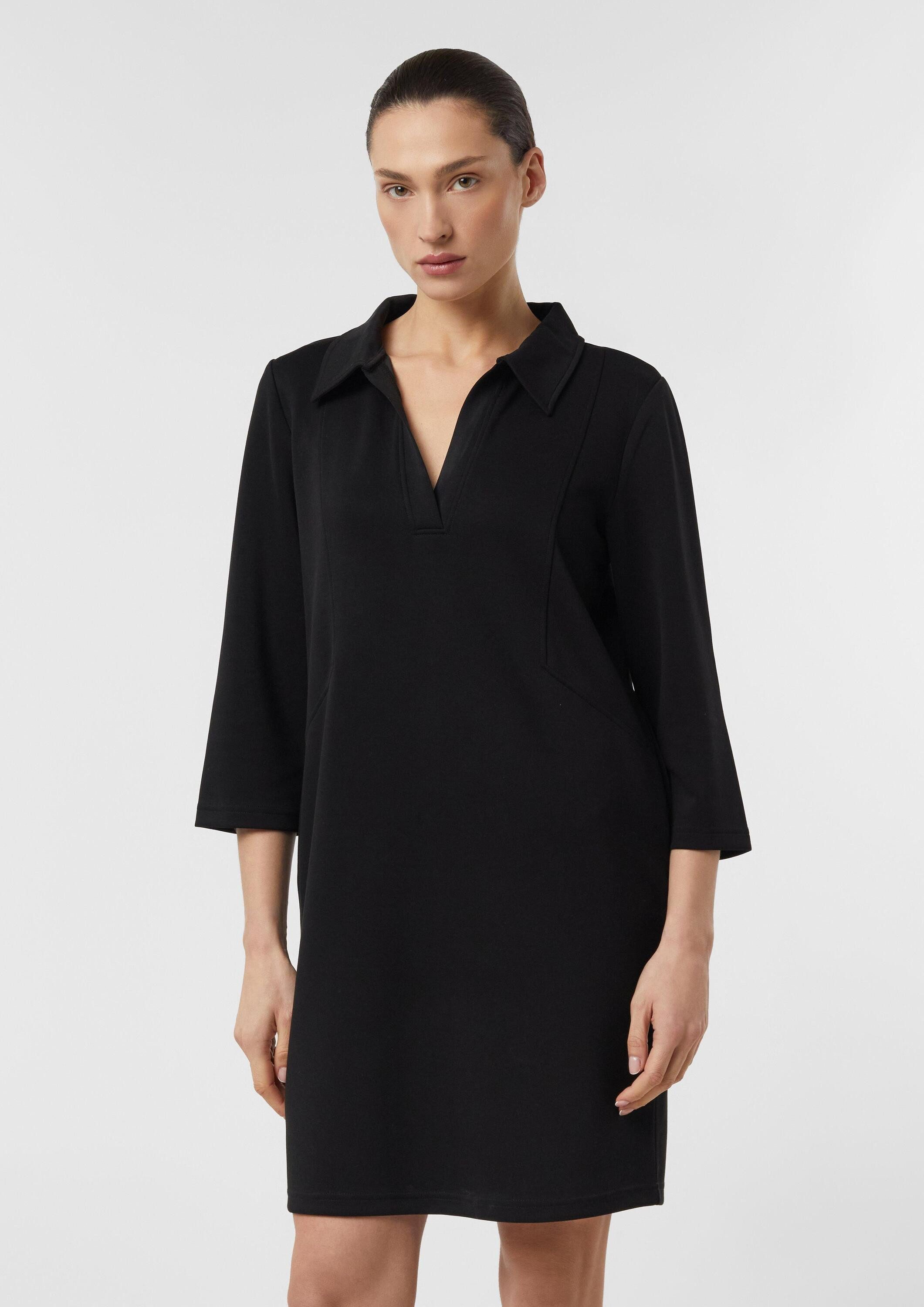 comma Minikleid Kleid Kurzes Jerseykleid mit Polokragen und Eingrifftaschen günstig online kaufen