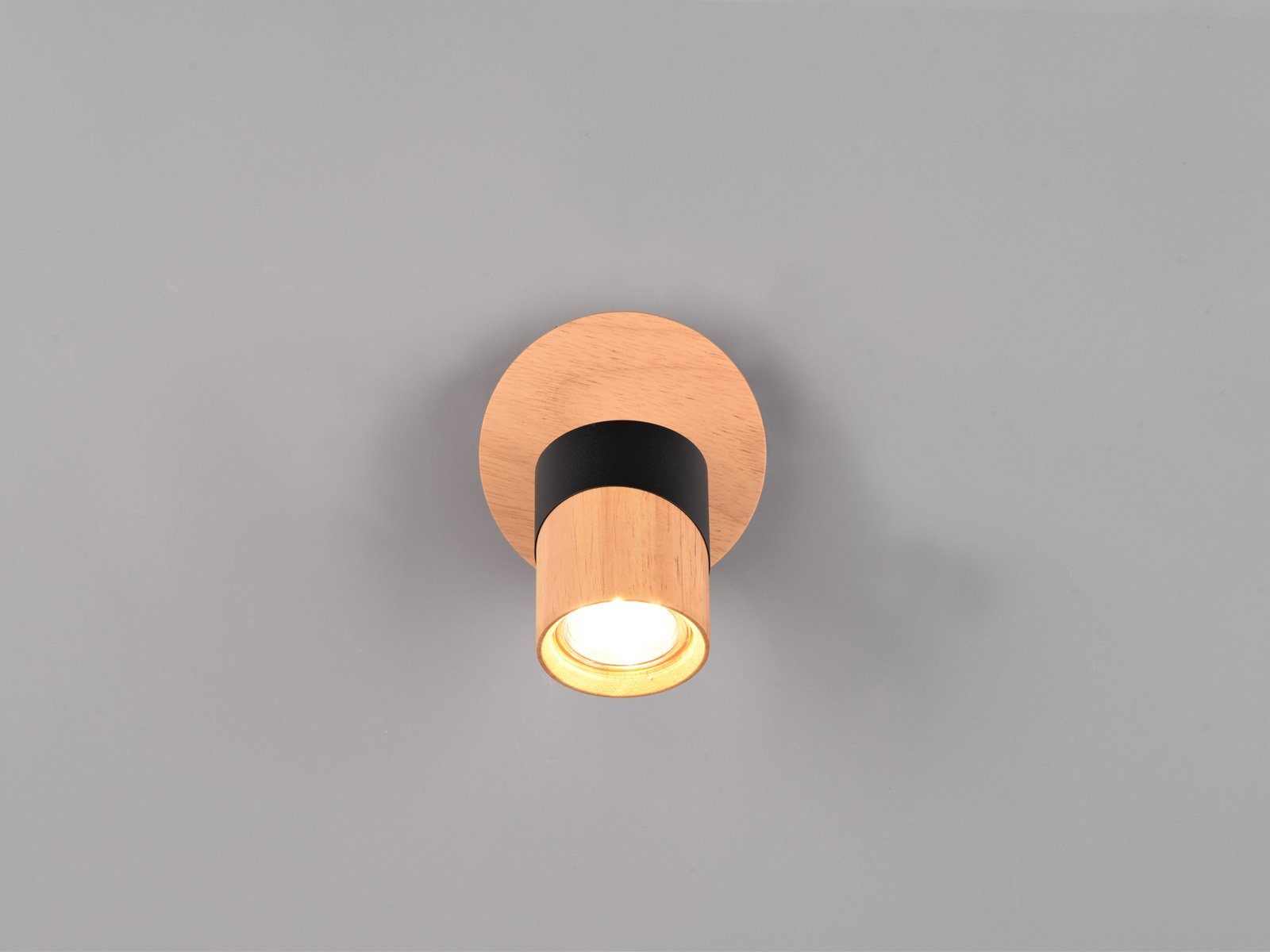 TRIO Leuchten LED Wandstrahler, Dimmfunktion, LED wechselbar, warmweiß, innen, kleine Holz-lampe Spot schwenkbar, Wandlampe Bett & Treppenhaus