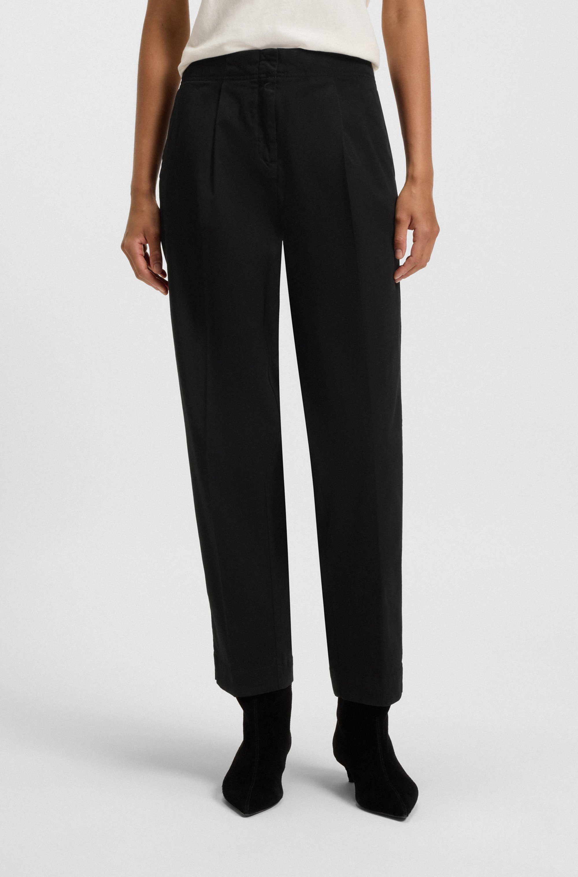 BOSS ORANGE Chinohose Taquina Premium Damenmode im Loose Barrel Fit günstig online kaufen