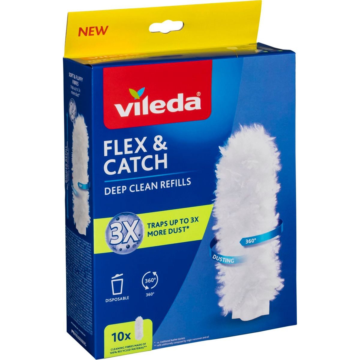 Vileda Reinigungs-Set Staubwedel-Einsätze für Flex&Catch 10 Stück