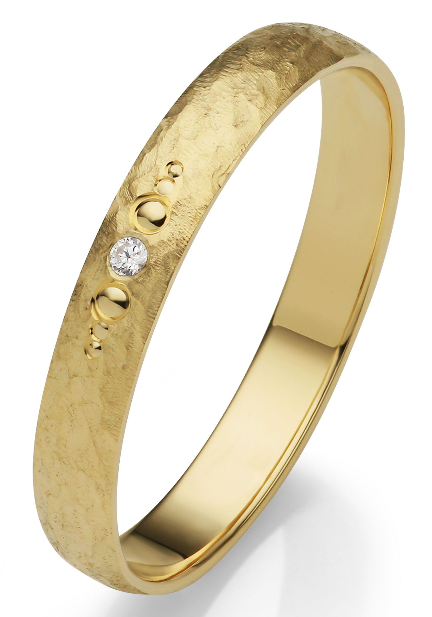 Firetti Trauring Schmuck Geschenk Gold 375 Hochzeit Ehering "LIEBE", Made in Germany, wahlweise mit oder ohne Brillant