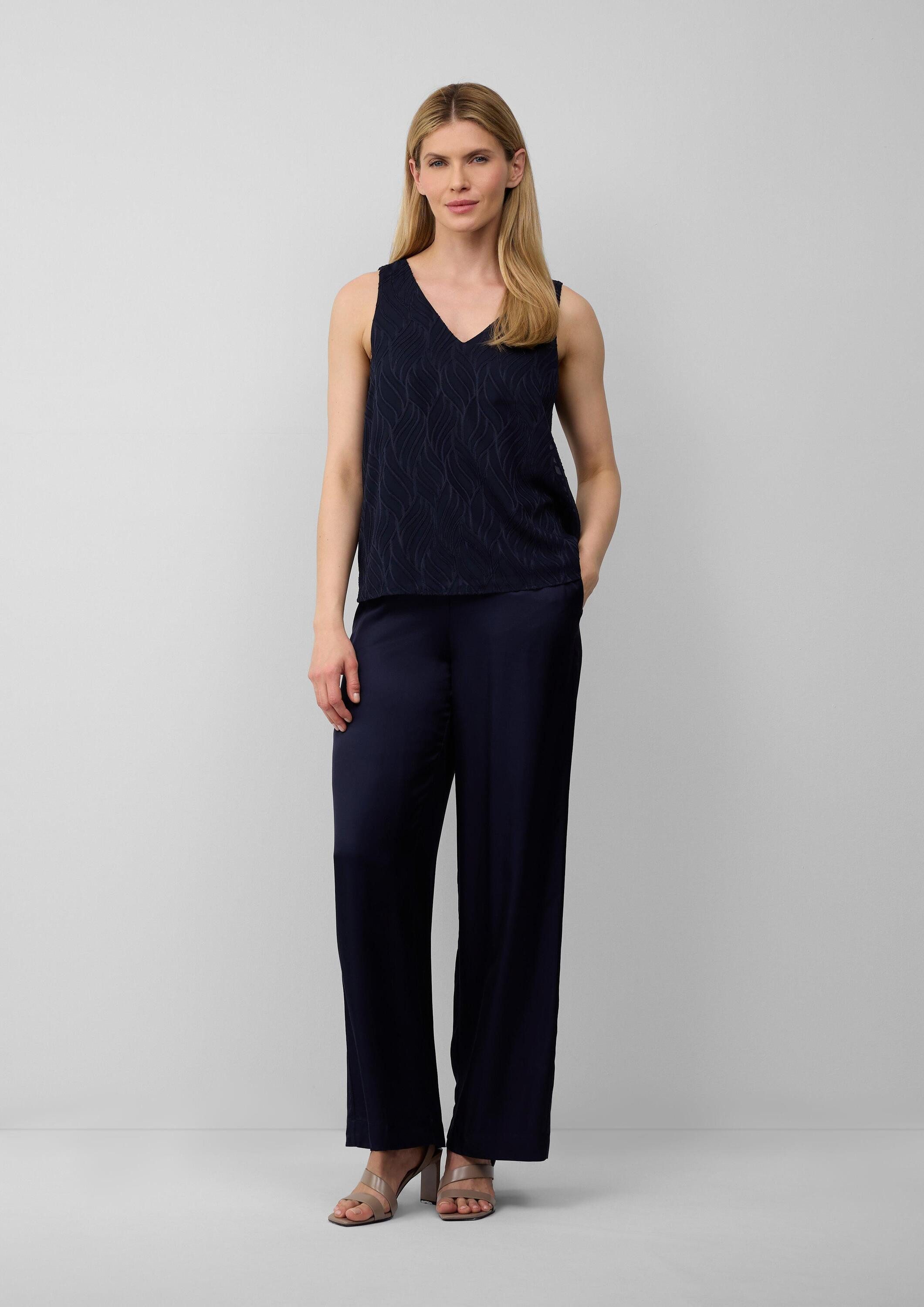 s.Oliver 7/8-Hose Hose Wide-Leg-Hose aus Satin mit Elastikbund