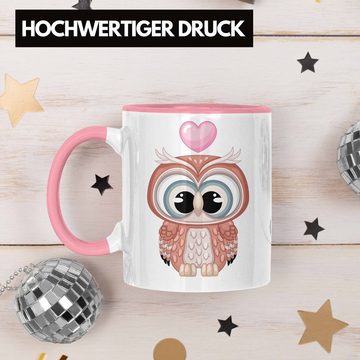 Trendation Tasse Eulen Grafik Herz Tasse