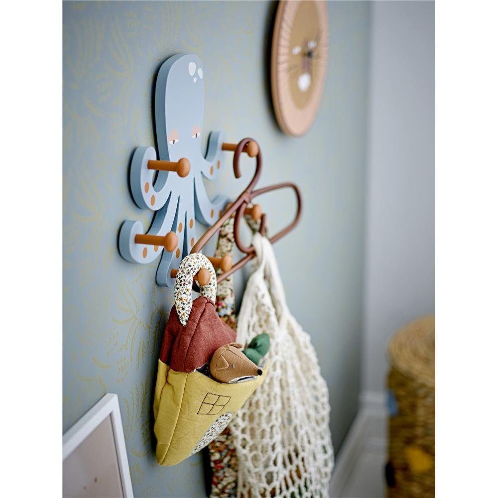 Bloomingville Wandgarderobe Oswall Kleiderständer Blau, Blau 30x26x6 cm aus Lotusholz Kinderzimmer