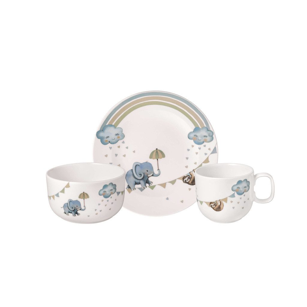 Villeroy & Boch Kindergeschirr-Set BohoKids Geschirr (3-tlg), 1 Personen, Porzellan, Premium Porcelain, mikrow.- & spülm.sicher, Made in Germany
