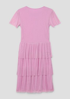 s.Oliver Minikleid Kleid mit Volants Volants, Glitzergarn