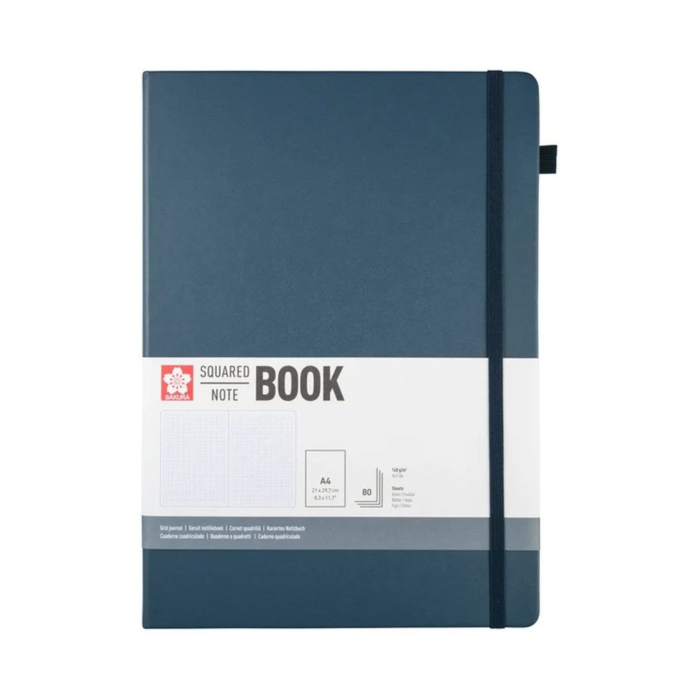 Sakura Notizbuch Sakura Notizbuch A4 kariert, dunkelindigo Hardcover 160 Seiten