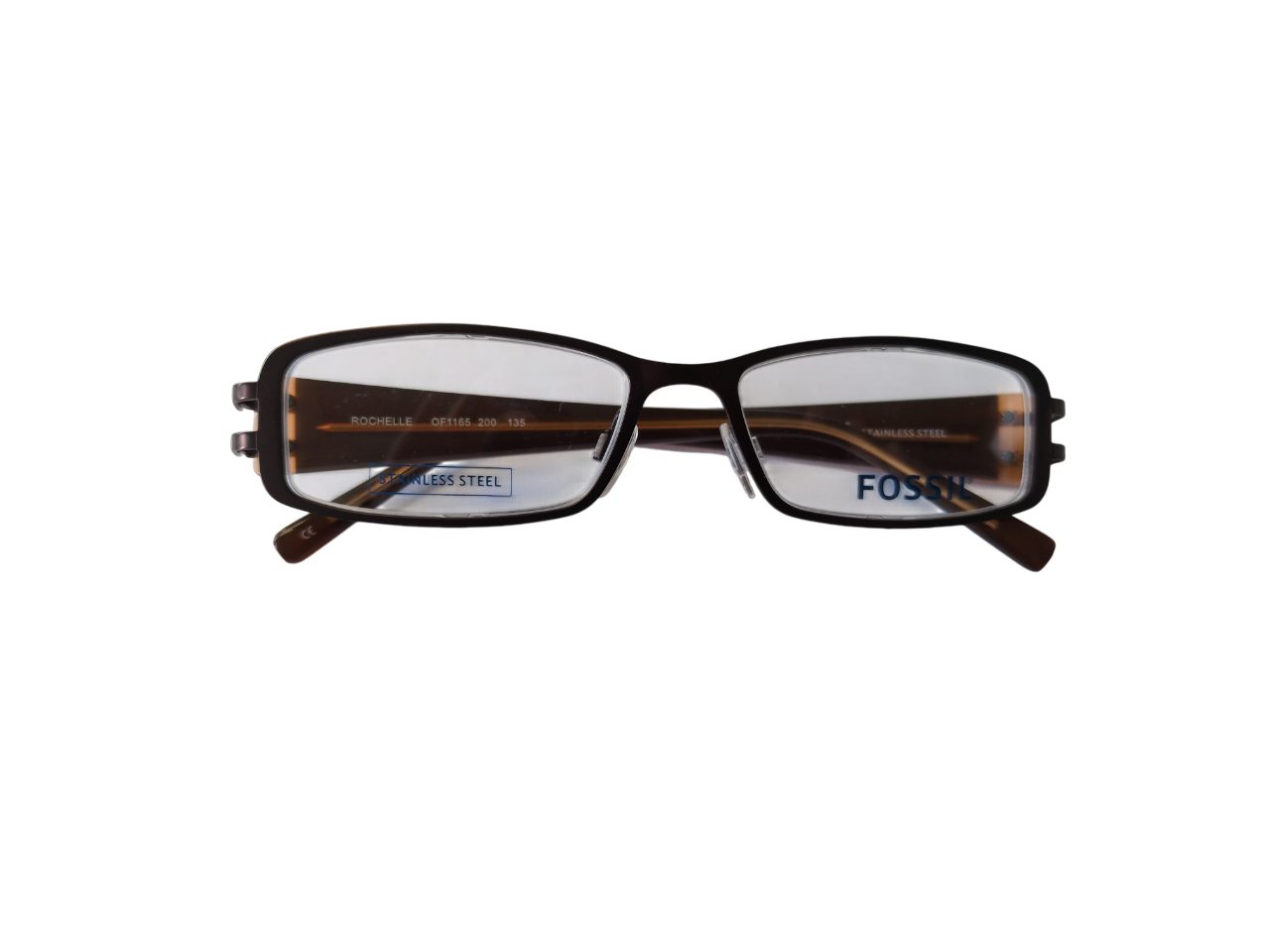 Fossil Brillengestell Korrektionsfassung Brille Metall Braun 50/16/135 - OF1165200