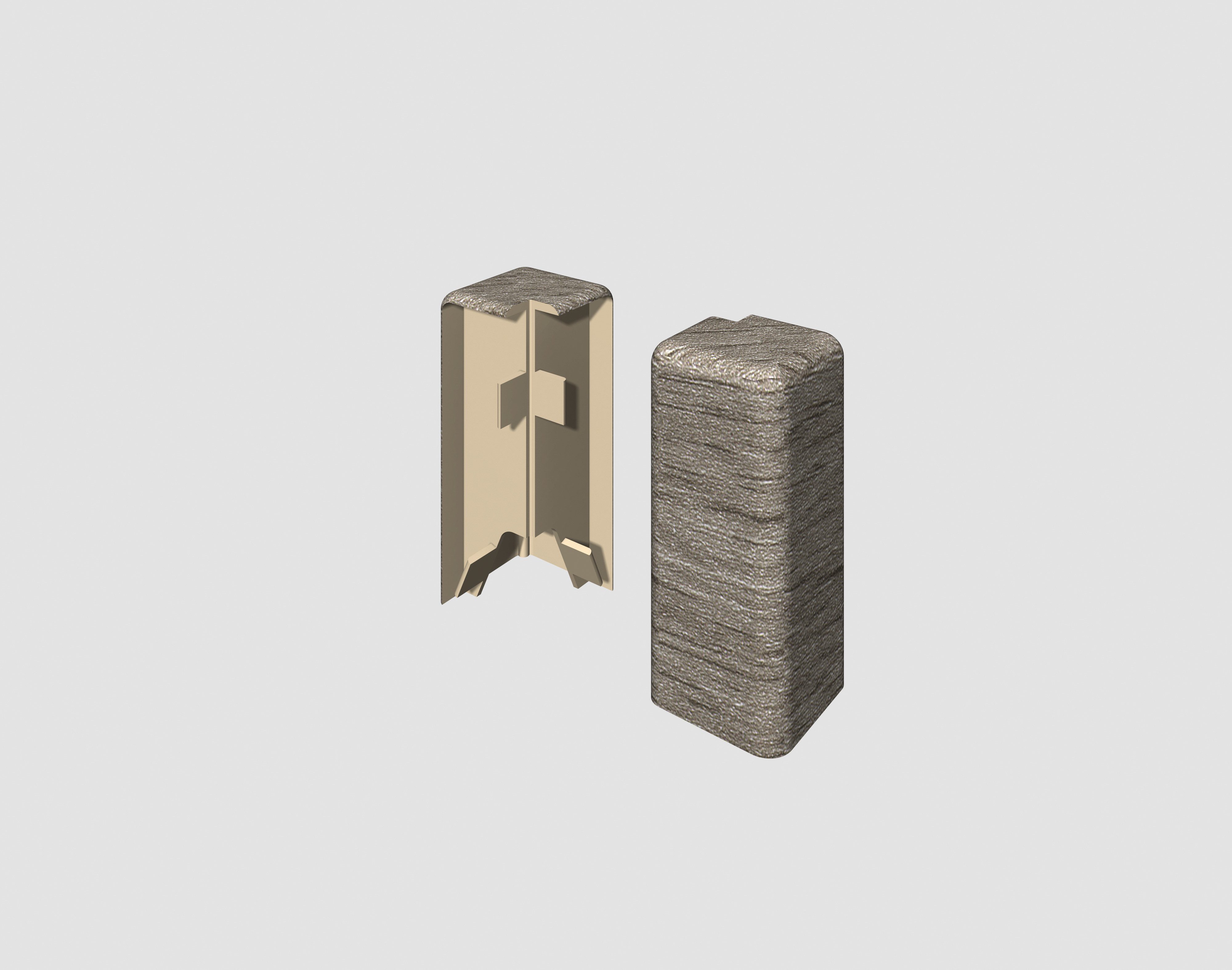 EGGER Sockelleisten-Aussenecke Eiche grau, L: 1.6 cm, H: 5.9 cm, 2-St., neues kubisches Profil; 2 Stück