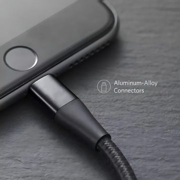 Cyoo Hight Quality Smartphone iPhone Kabel Ladekabel aus Nylon USB 3 x 1 m Lightningkabel, USB 3.0 Mini-B, Lightning, USB 3.0 Typ B (100 cm), Schnellladekabel MFi Zertifiziert, Hohe Qualität, bis zu 480Mbps