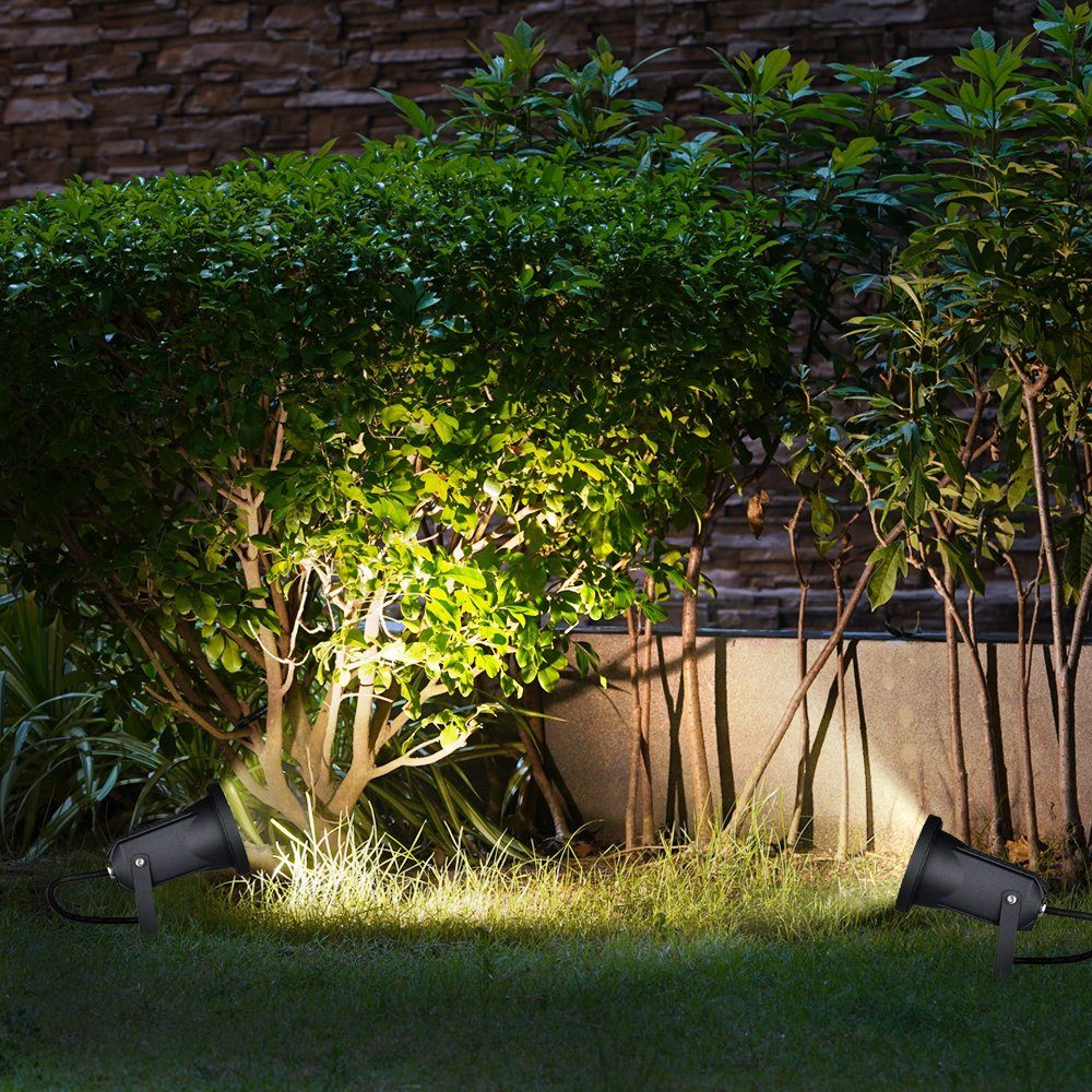 Leuchtmittel Erdspieß Gartenstrahler, Außenleuchte Steckleuchte schwenkbar Garten etc-shop Stecklampe Außen nicht inklusive,