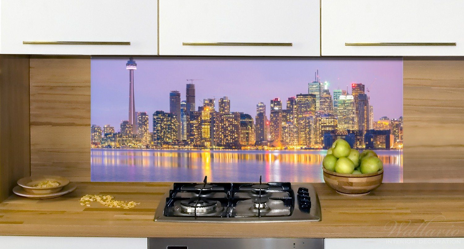 Skyline Küchenrückwand Abend, Wallario Kanada am (1-tlg) - Toronto