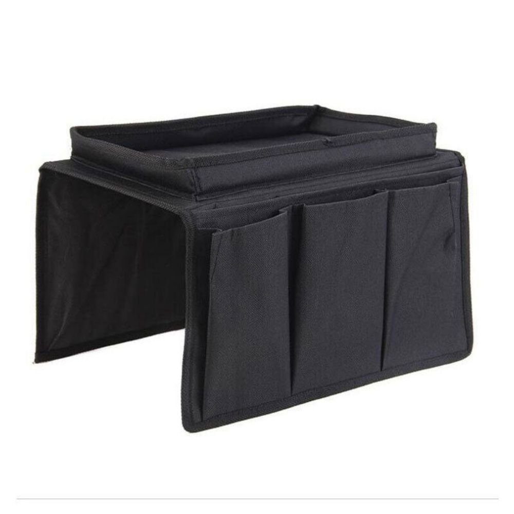 JOYOLEDER Organizer Sofa-Armlehnen-Organizer mit Tablett, faltbar Sofa-TV-Fernspeicherhalter Schwarz