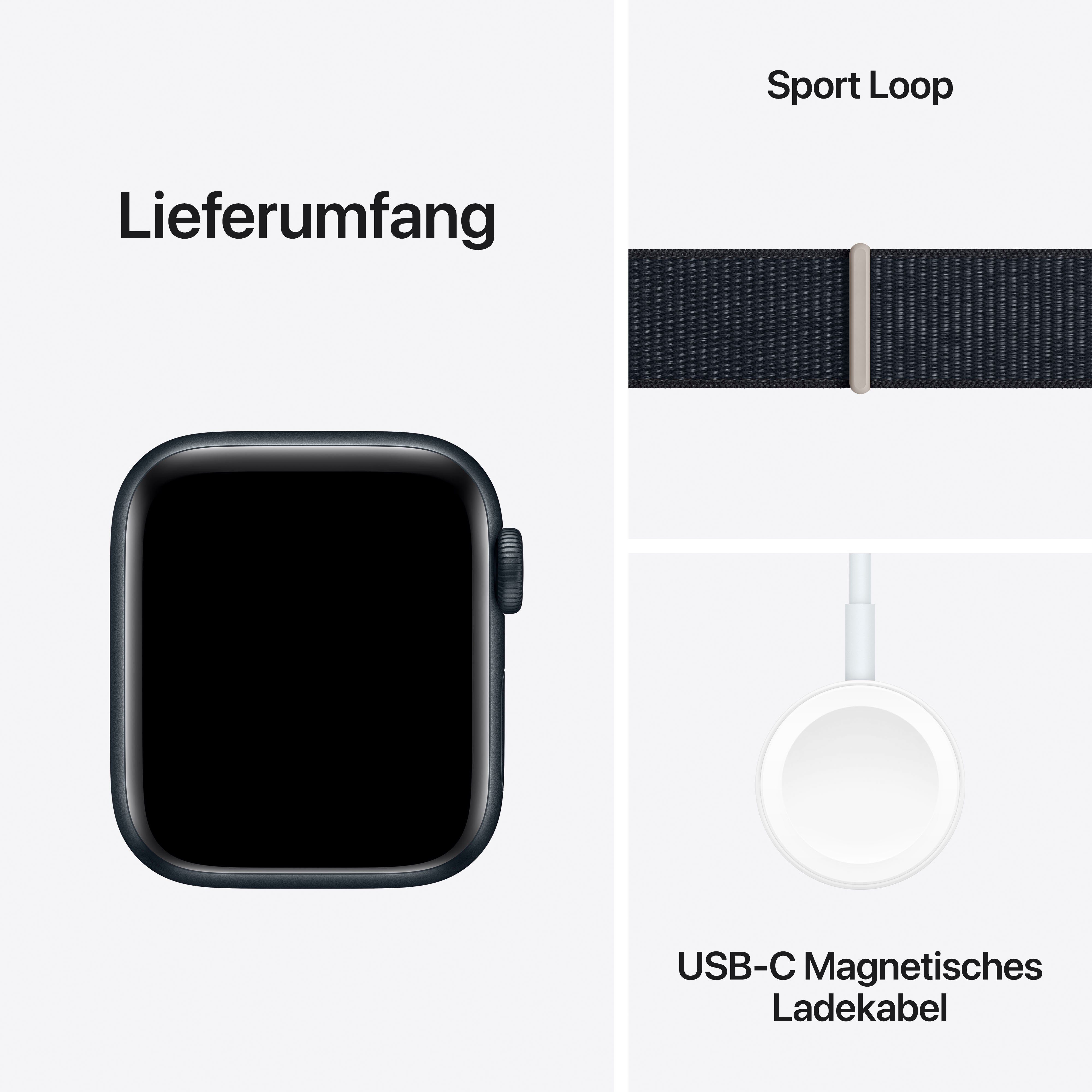 Apple Watch 10), Cellular 40 (4 Watch midnight SE mm mitternacht Smartwatch | Zoll, OS Loop M/L cm/1,57 GPS Sport + Aluminium