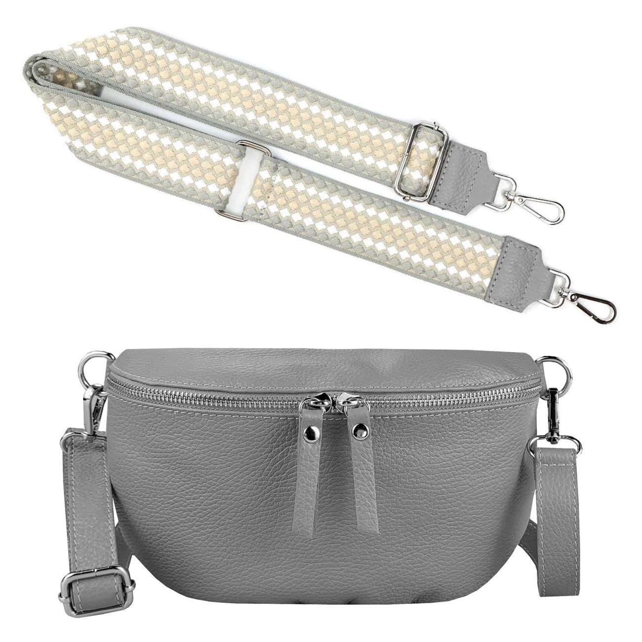 Bauchtasche Made in Italy Damen Leder Brusttasche Gürteltasche CrossBody Bodybag