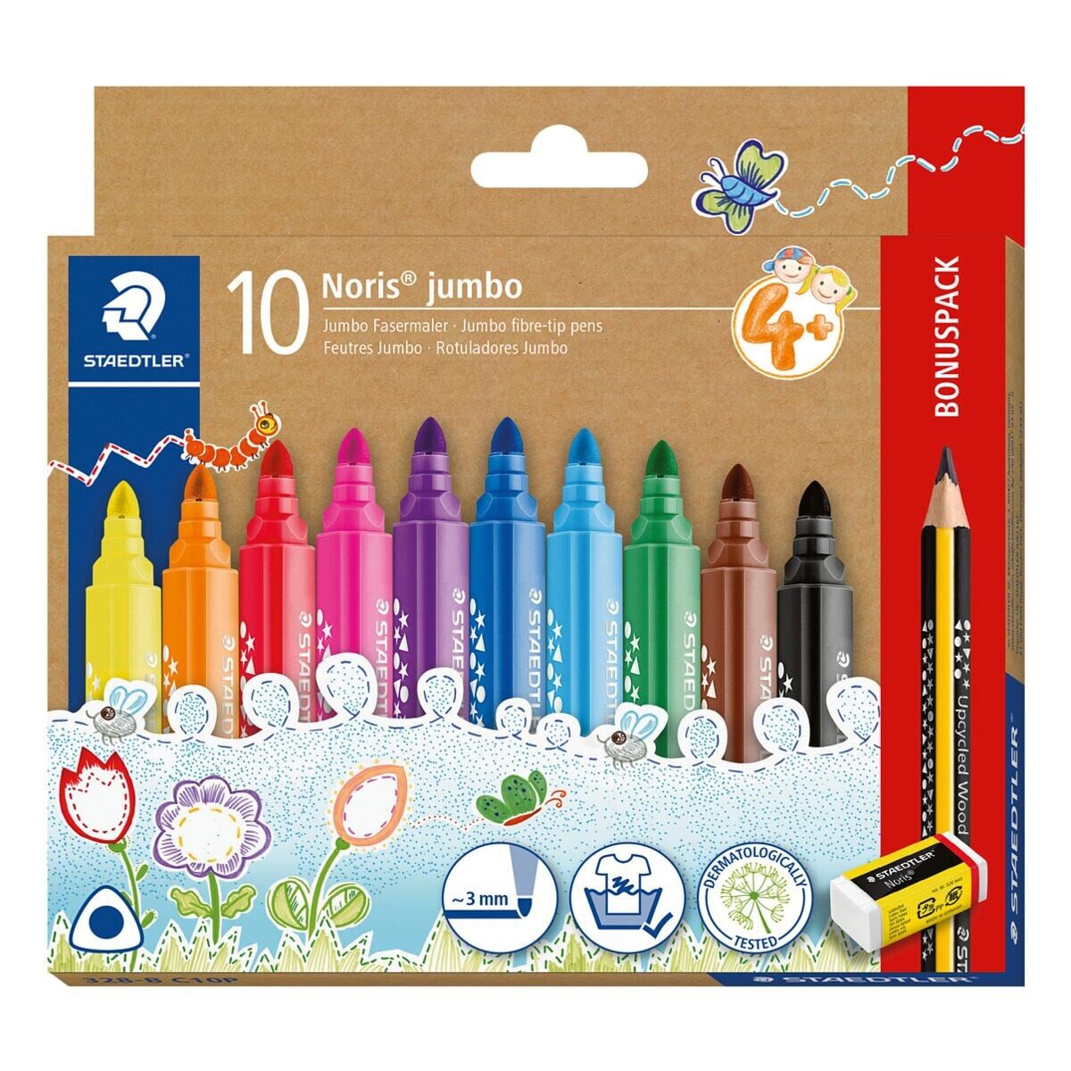 STAEDTLER Filzstift Noris jumbo, (10-tlg), 10er-Set