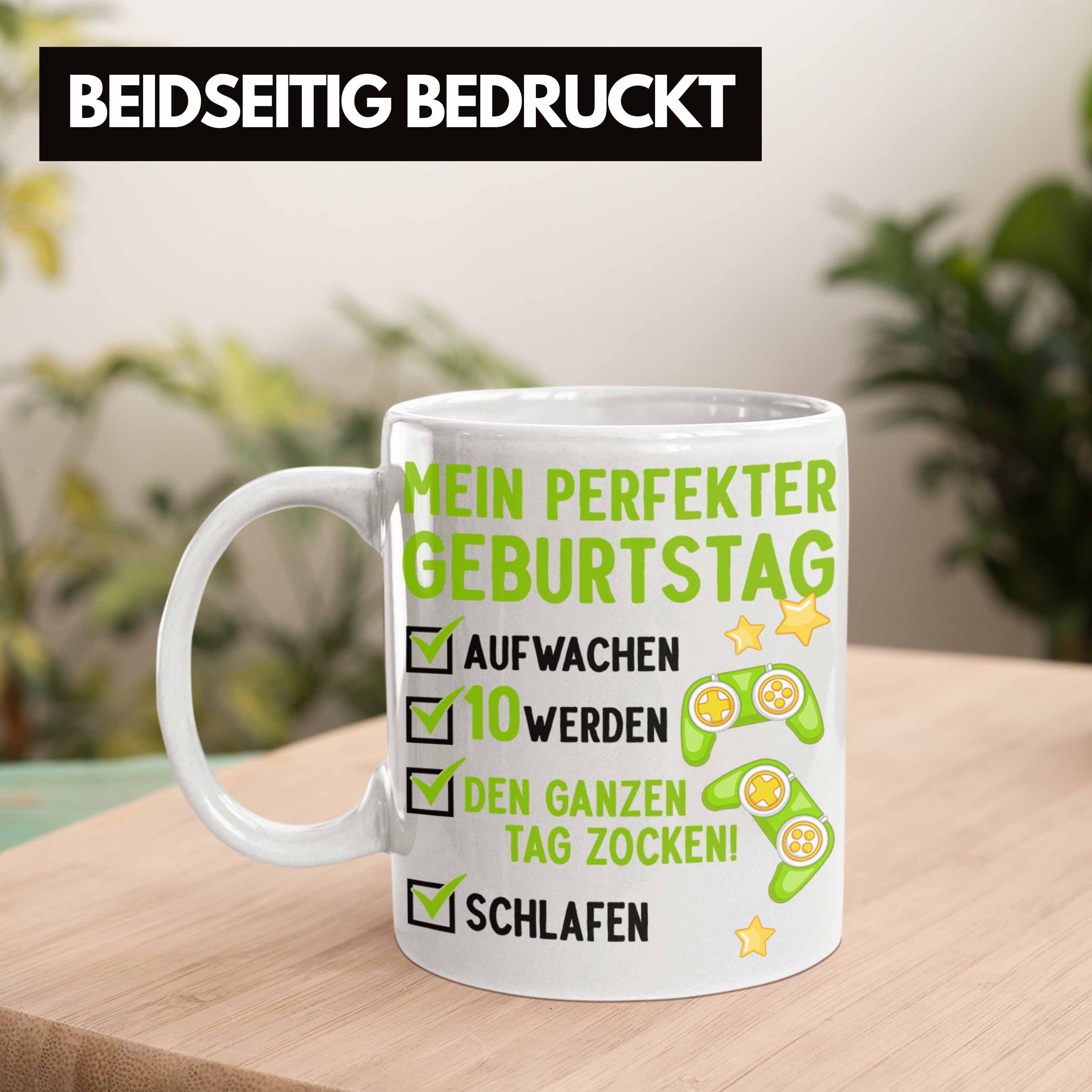 Trendation Tasse weiss Geburtstagsgeschenk Geschenke Geburtstag 10 Jungen - Gamer 10 Tasse Junge Jahre 10er Trendation