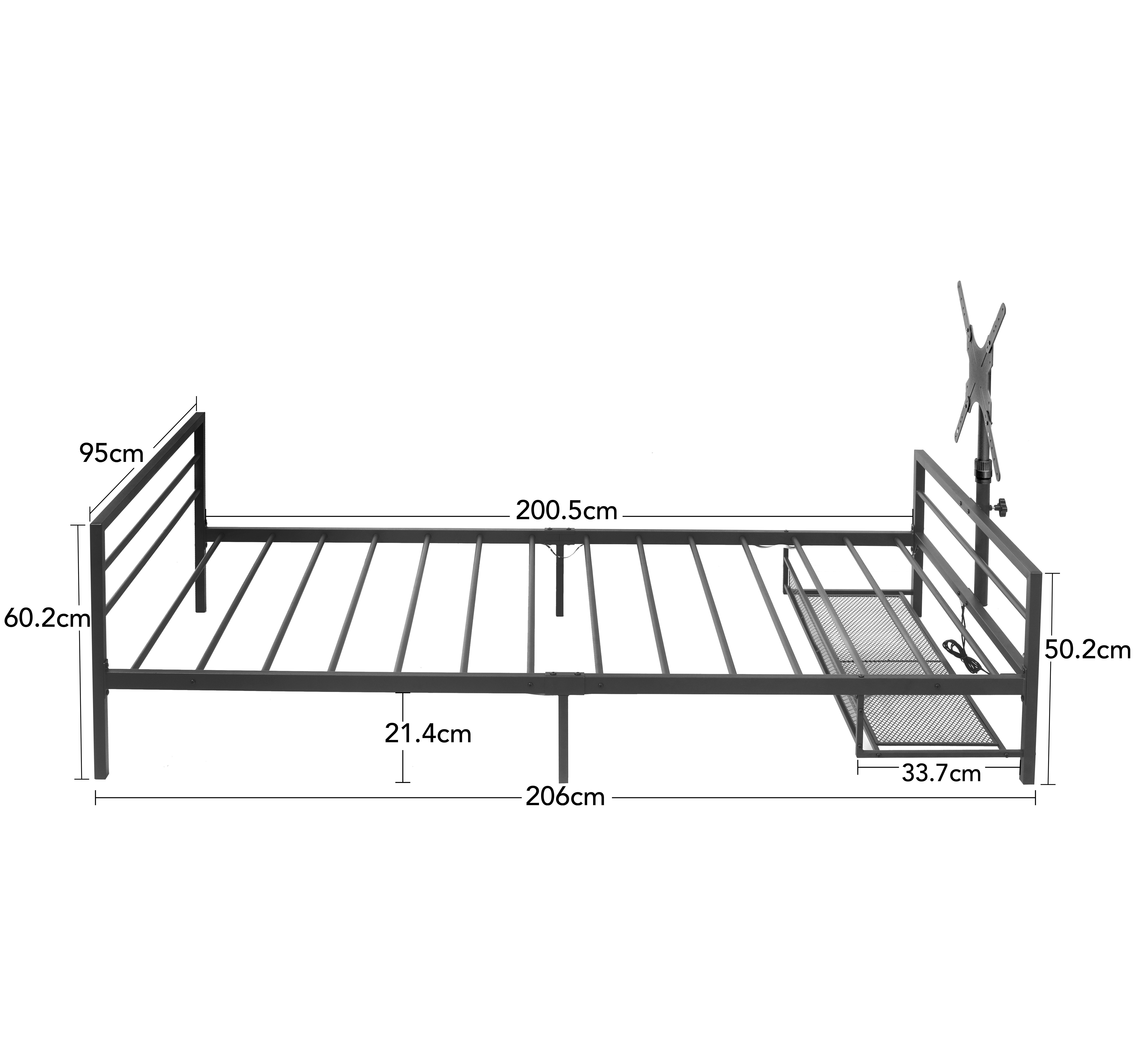 MilestoneHOMELIFE Bettgestell Schwarzes Gaming-Bett mit verstellbarer Halte günstig online kaufen