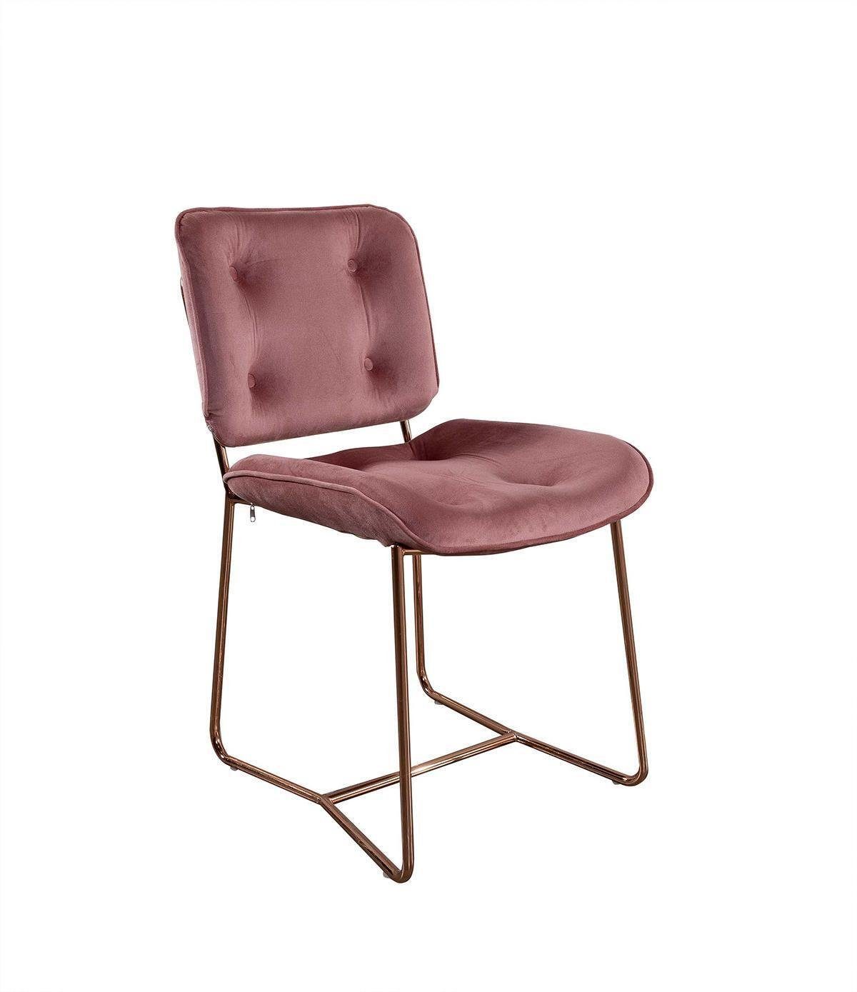 JVmoebel Stuhl Lehnstühle Lehnstuhl Einsitzer Stuhl Polster Design Rosa Möbel Textil, Made In Europe