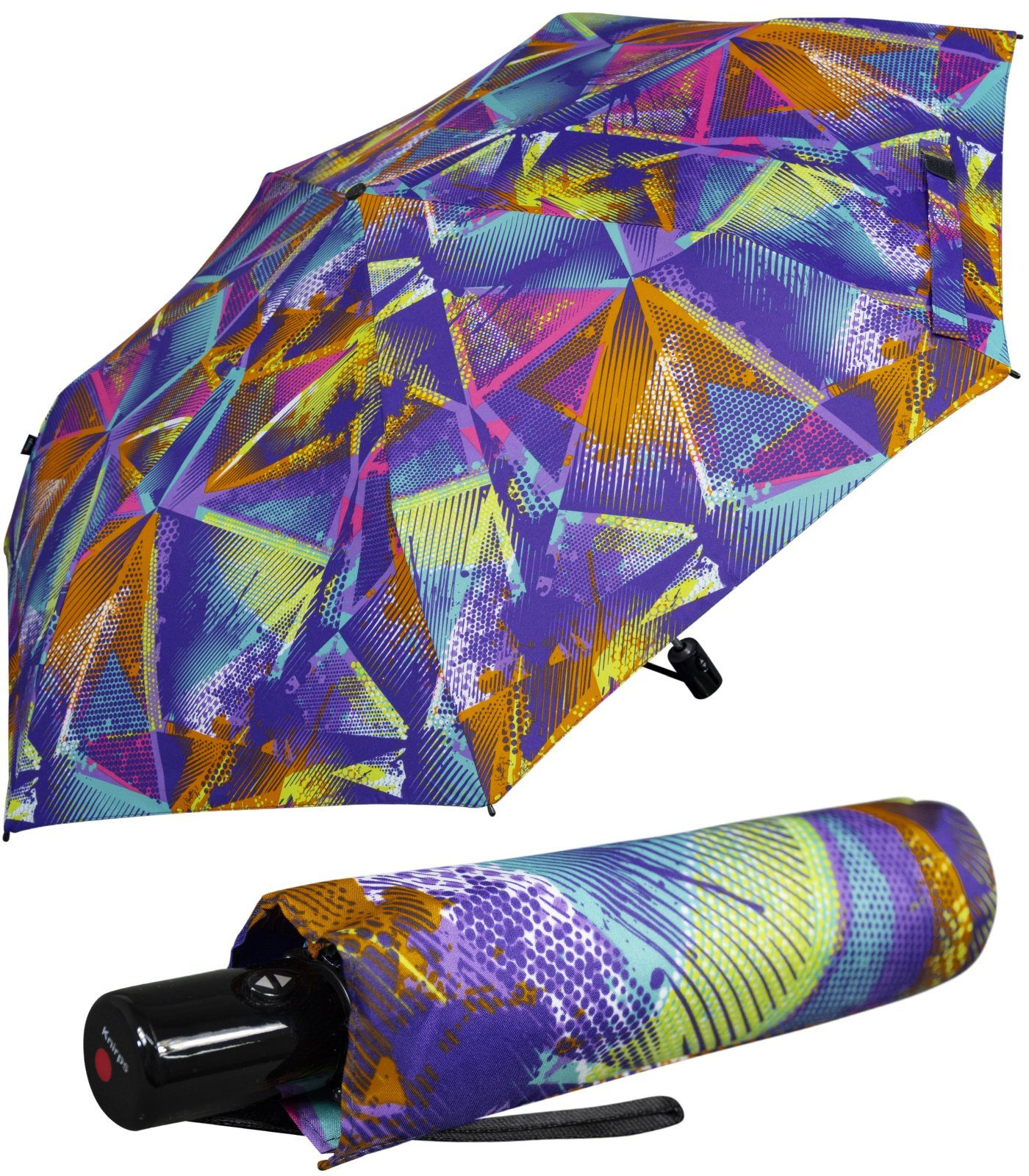 Taschenregenschirm schönes Surf mit farbenfroh Knirps® für - Auf-Zu-Automatik, Damen leichter, Schirm Design bunt kompakter