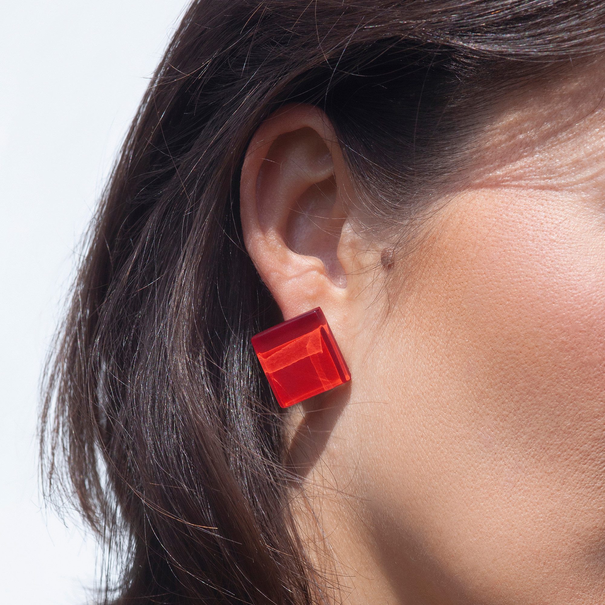 ALEXASCHA Paar Ohrstecker Quadratische Statement Ohrringe aus Glas • handgemacht