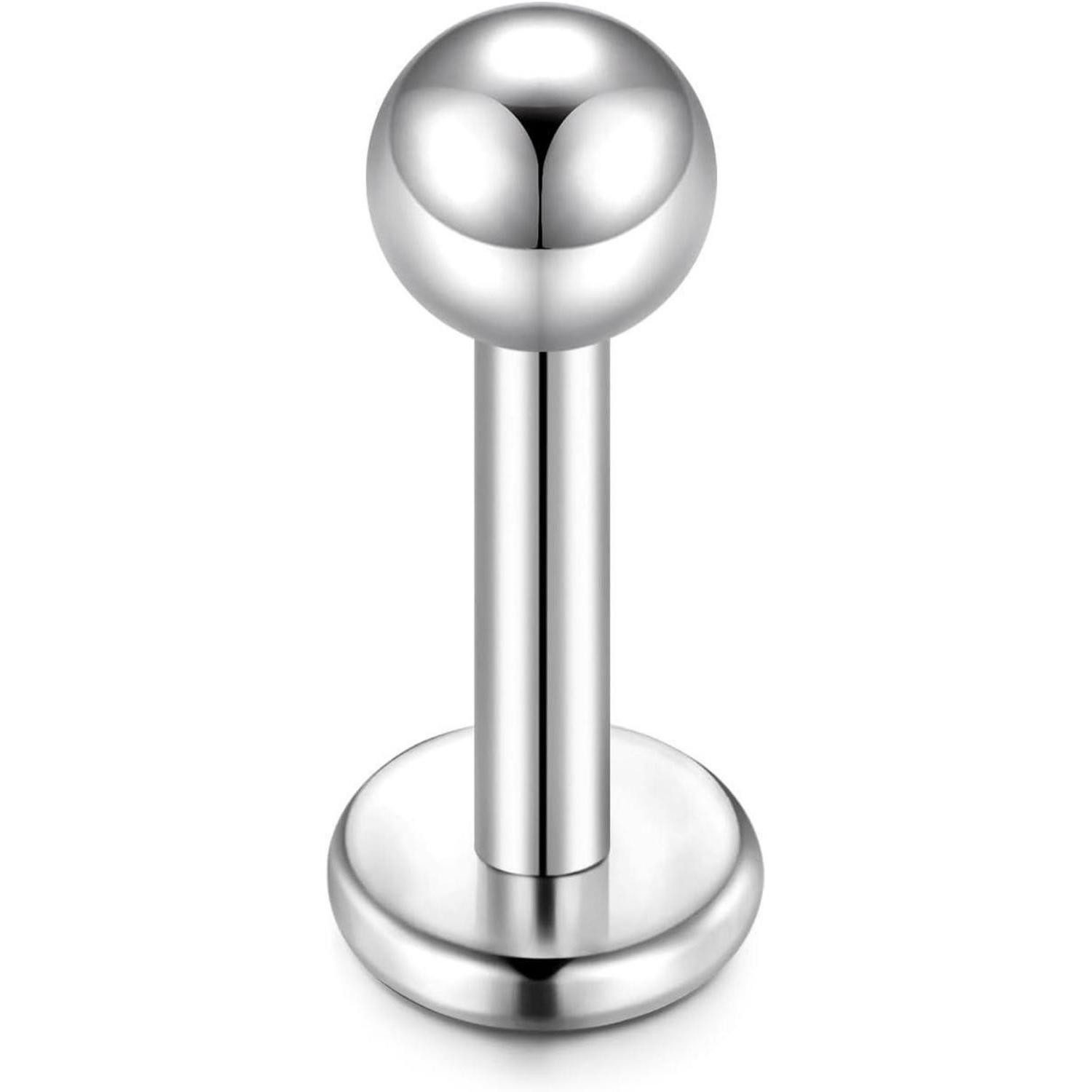 CIZME Nasenpiercing 925 Silber Lippenpiercing Labret Tragus Helix 16G 6/8/10/12mm CZ