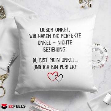 22Feels Dekokissen Bester Onkel Geschenk v. Nichte Geburtstag Weihnachten Deko Männer, Deko mit Persönlichkeit