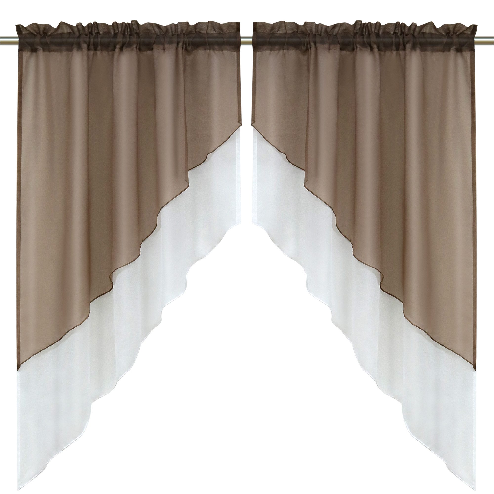 Delien Scheibengardine Beyza (2 St), Stangendurchzug, transparent, Zweifarb günstig online kaufen