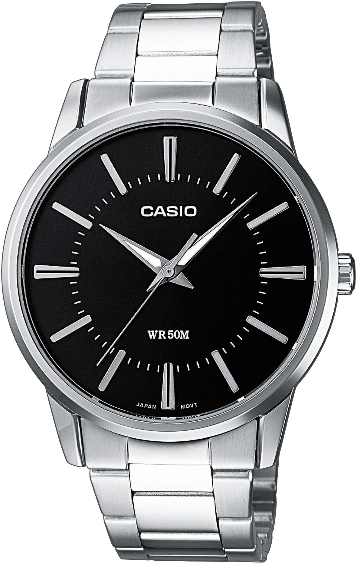 CASIO TIMELESS COLLECTION Quarzuhr MTP-1303PD-2AVEG, Armbanduhr, Herrenuhr, Damenuhr, analog, Neo-Display, Edelstahlarmband