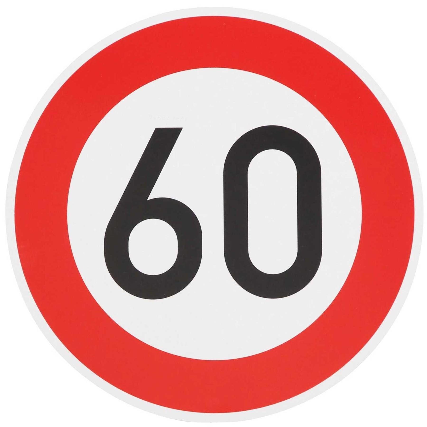 BauSupermarkt24 Verkehrsschild Original Verkehrszeichen Nr. 274-60 " 60km/h "
