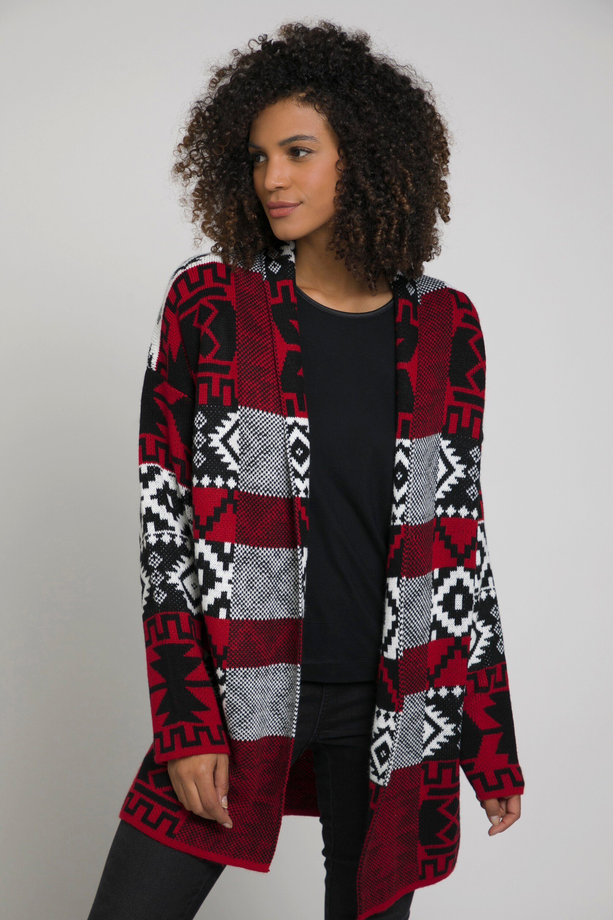 Gina Laura Strickjacke Strickjacke Schalkragen Langarm offene Form