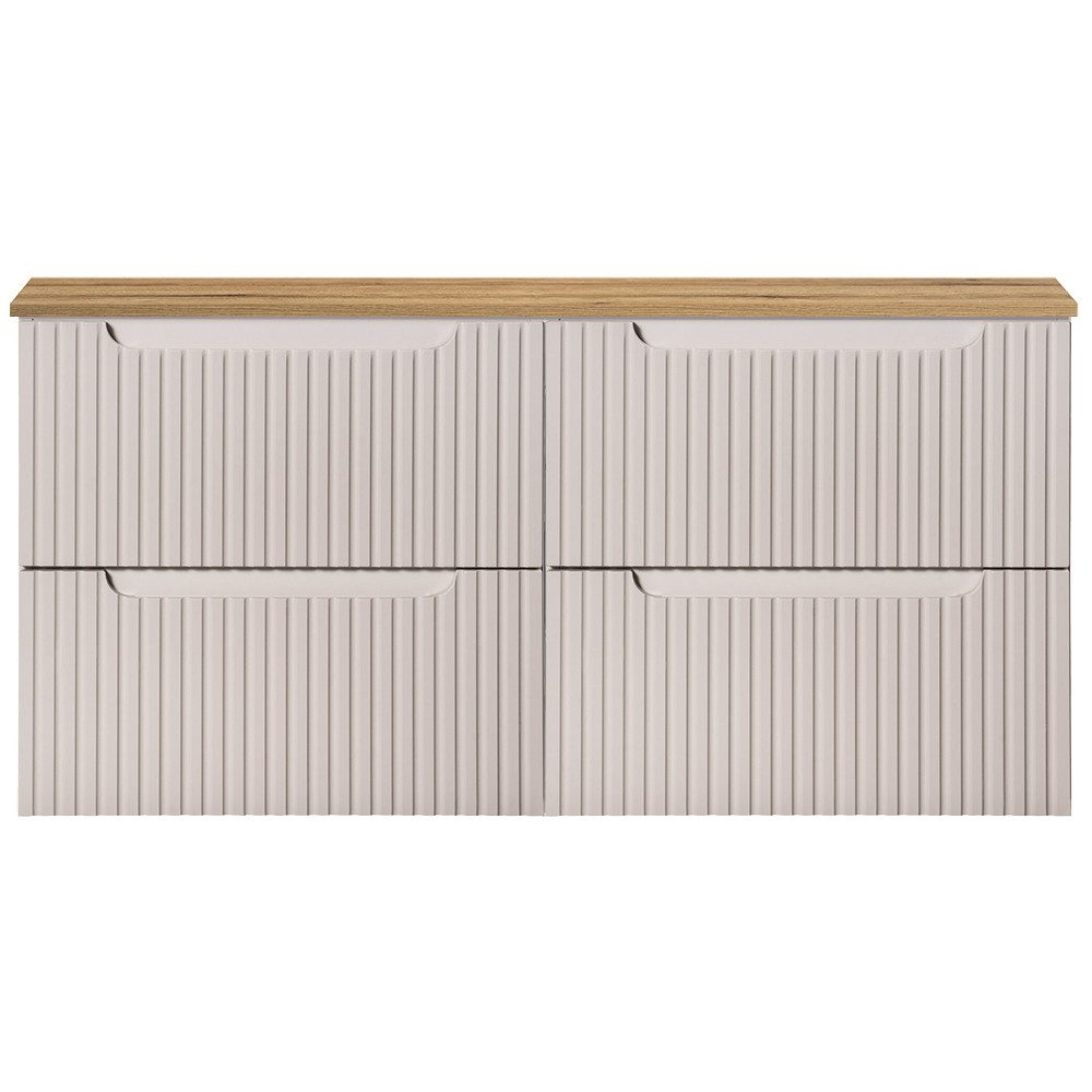 Lomadox Waschbeckenschrank NEWPORT-56-CASHMERE Waschtischunterschrank 120cm, kaschmir & Eiche