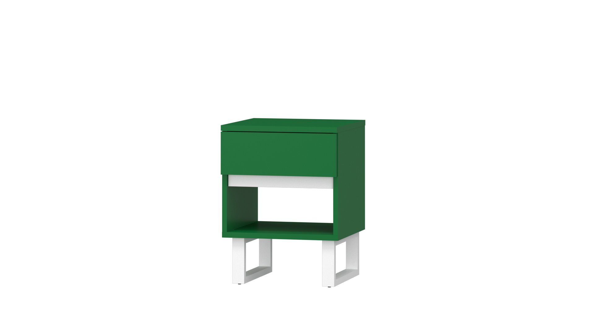Schublade Clau Regal Bunter mit Weiß/Grün C Nachttisch Siblo und Nachttisch