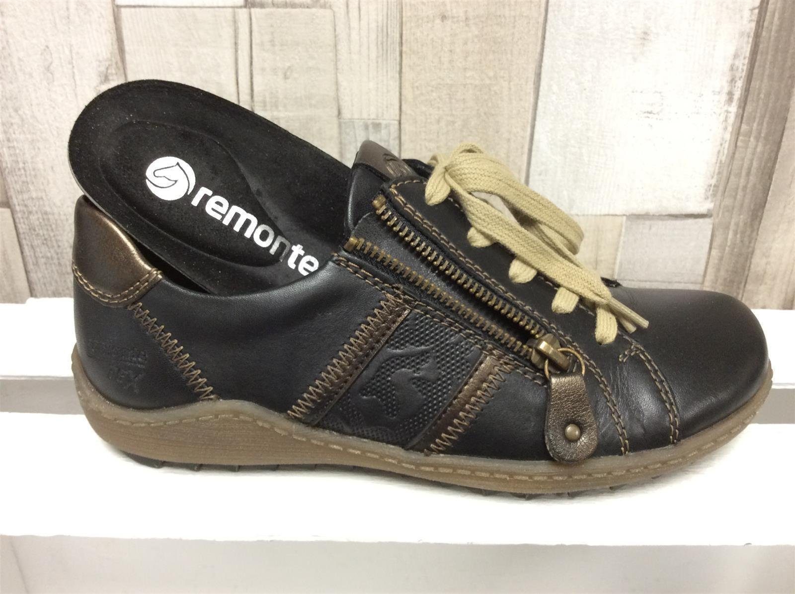 Remonte Remonte Damen Schnürschuh schwarz, herausneh Schnürschuh Reißverschluß, seitlicher