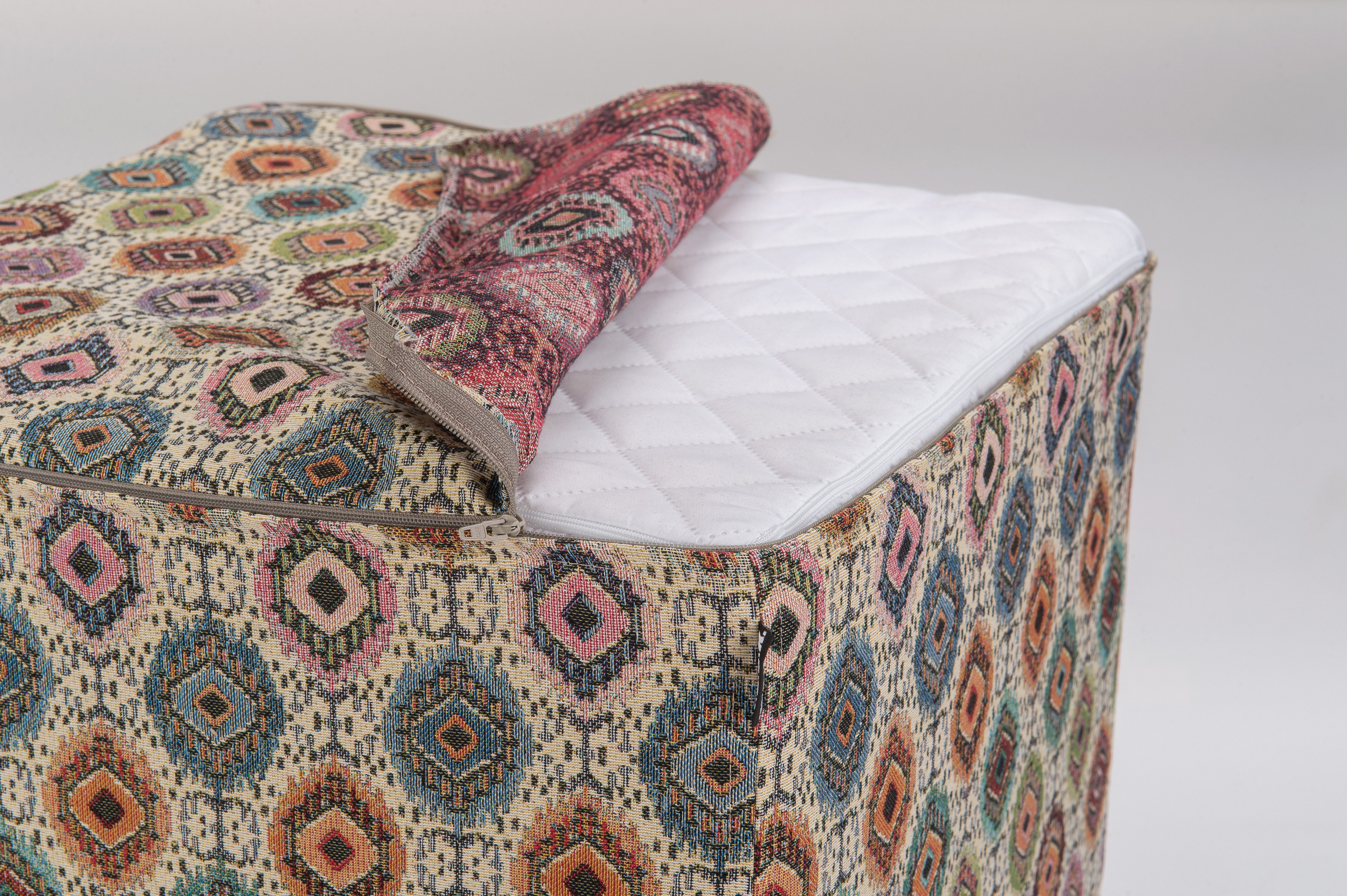 H.O.C.K. Sitzhocker H.O.C.K. Kira Hocker 45x45x45cm multicolor boho, Hocker, Barhocker & Sitzhocker, Pouf, Badhocker, Wohnzimmer Hocker