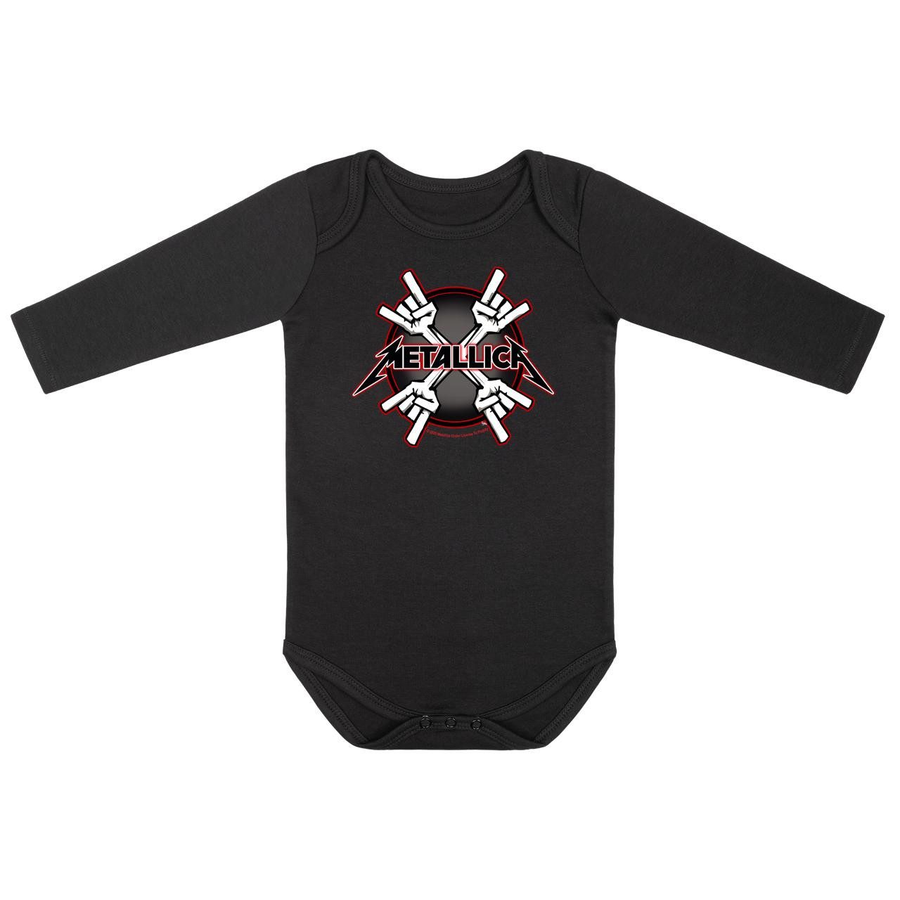 Langarmbody mit Metallica (Crosshorns) Aufdruck für Babys (0–24 M)
